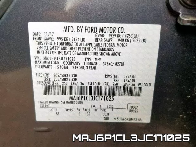 MAJ6P1CL3JC171025 фото 2