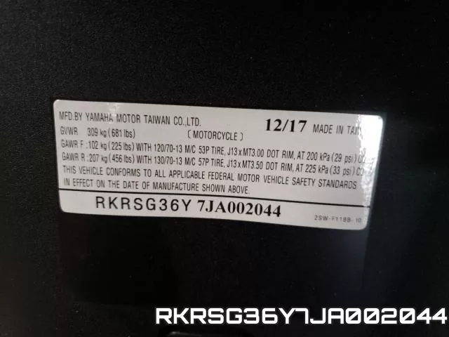 RKRSG36Y7JA002044 фото 2