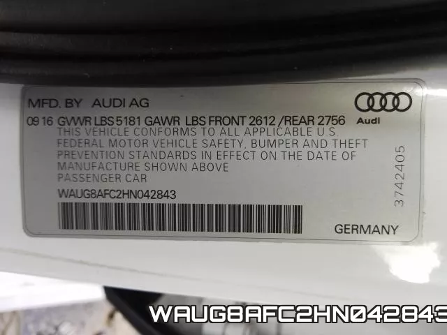 WAUG8AFC2HN042843 фото 2