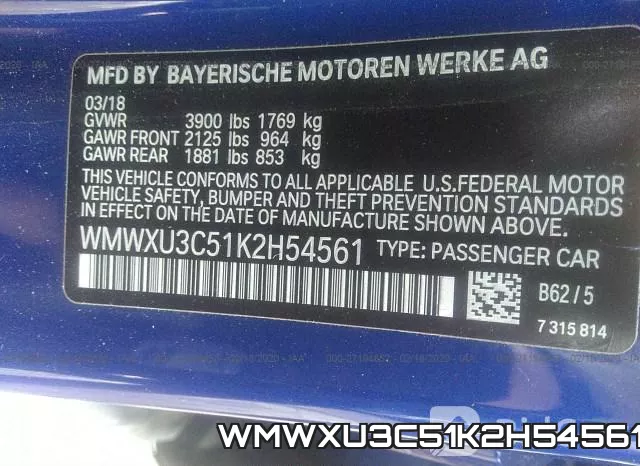 WMWXU3C51K2H54561 фото 10