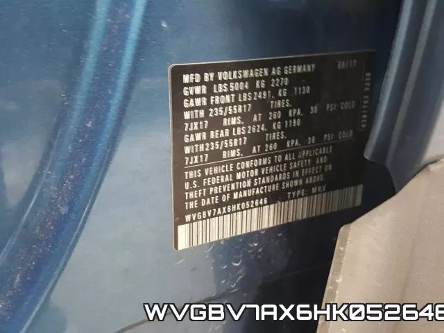 WVGBV7AX6HK052646 фото 2