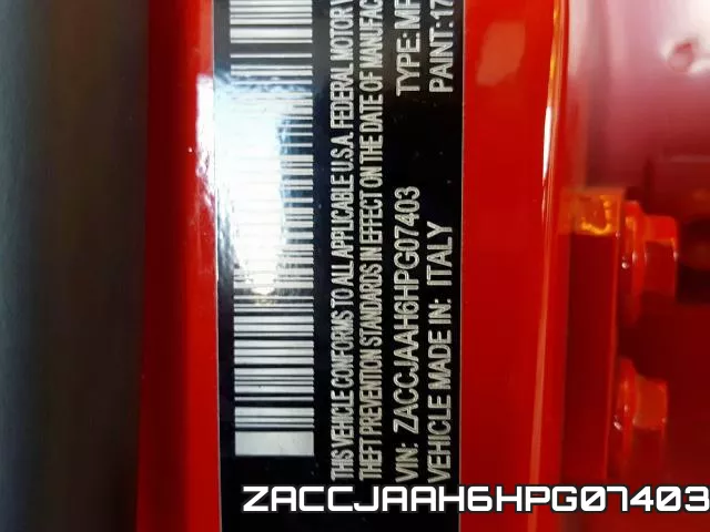 ZACCJAAH6HPG07403 фото 2