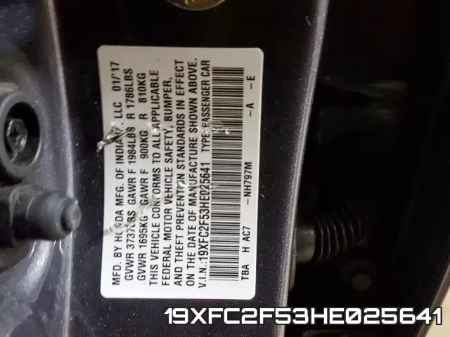 19XFC2F53HE025641 фото 2