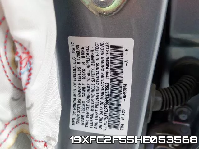 19XFC2F55HE053568 фото 2