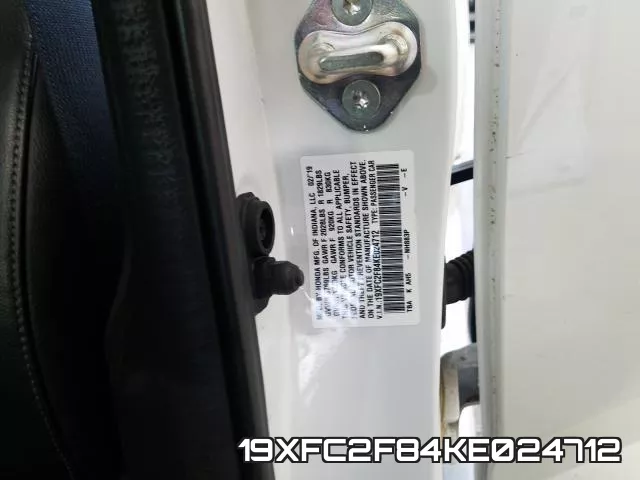19XFC2F84KE024712 фото 2