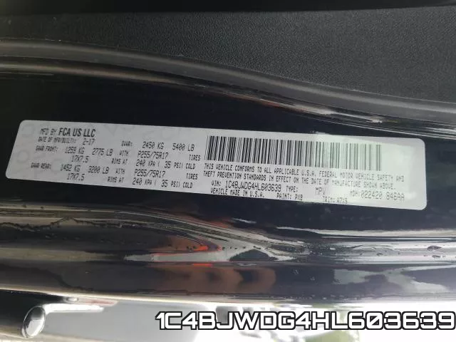 1C4BJWDG4HL603639 фото 2