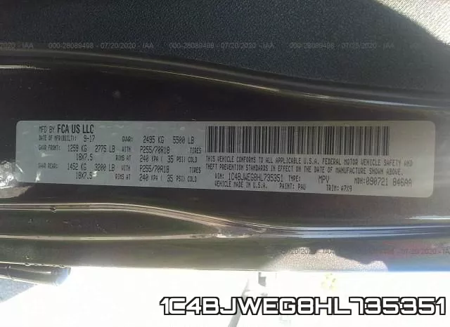 1C4BJWEG8HL735351 фото 10