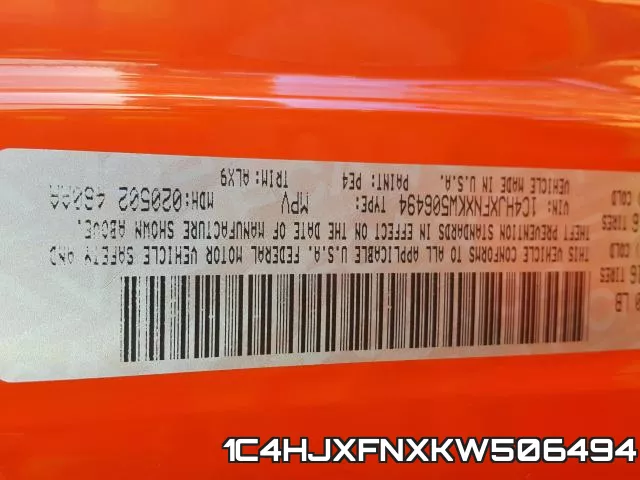 1C4HJXFNXKW506494 фото 2