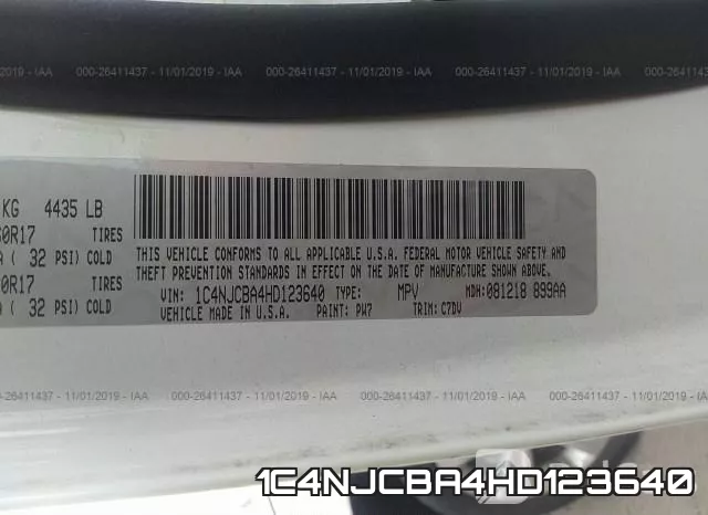 1C4NJCBA4HD123640 фото 10