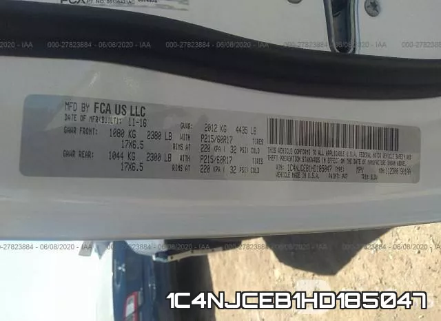 1C4NJCEB1HD185047 фото 10