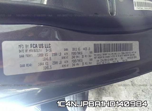 1C4NJPBA1HD140984 фото 10