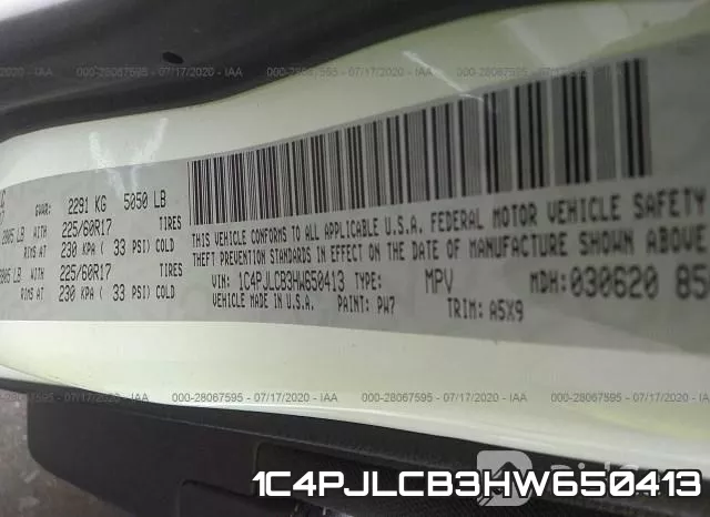 1C4PJLCB3HW650413 фото 10