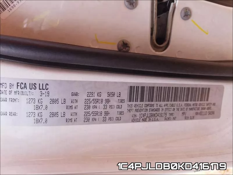 1C4PJLDB0KD416179 фото 2