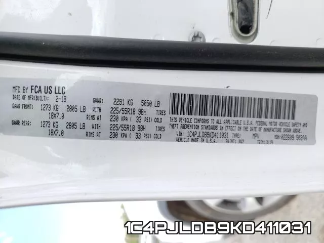 1C4PJLDB9KD411031 фото 2