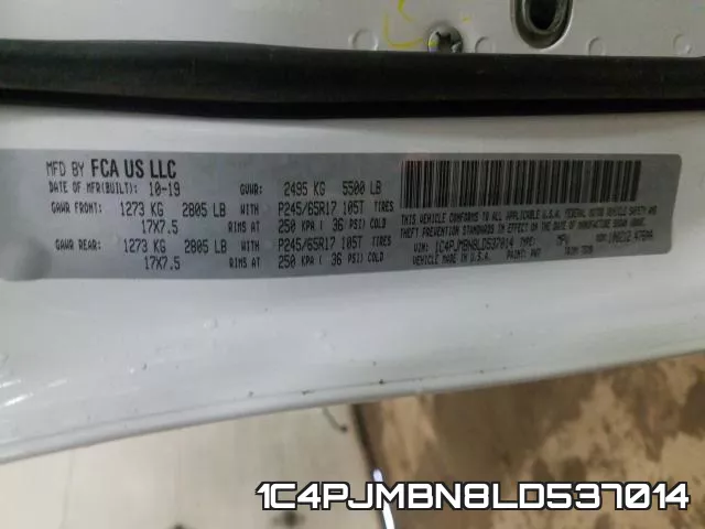 1C4PJMBN8LD537014 фото 2