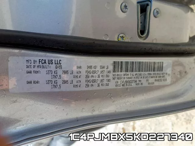 1C4PJMBX5KD227340 фото 2