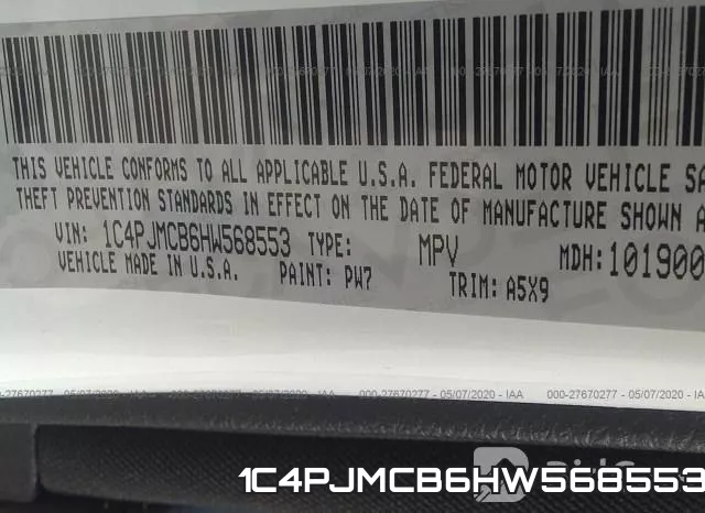 1C4PJMCB6HW568553 фото 10