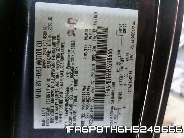 1FA6P8TH6H5248666 фото 2