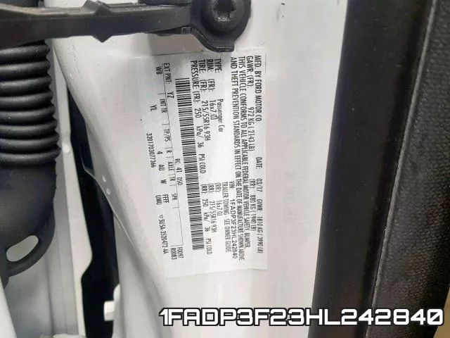 1FADP3F23HL242840 фото 2