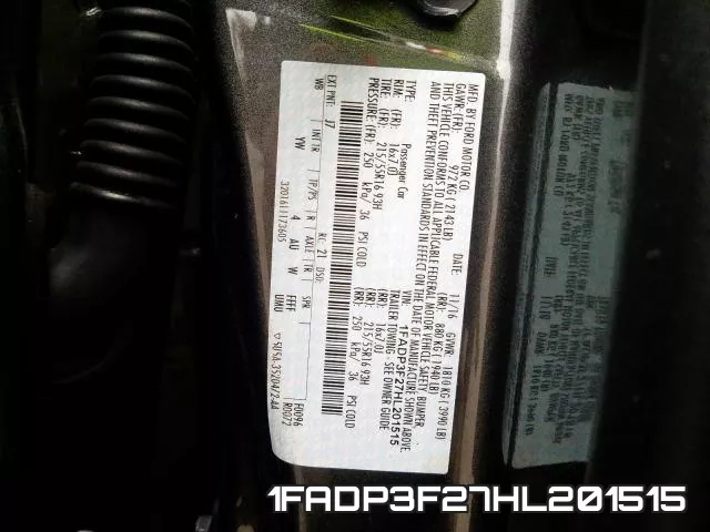 1FADP3F27HL201515 фото 2