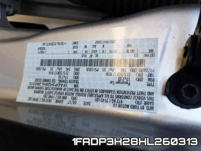 1FADP3H28HL260313 фото 2