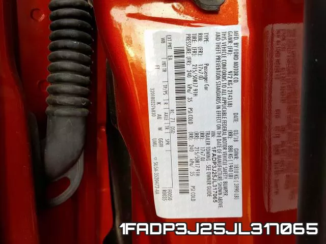 1FADP3J25JL317065 фото 2