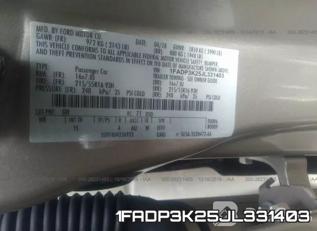 1FADP3K25JL331403 фото 10