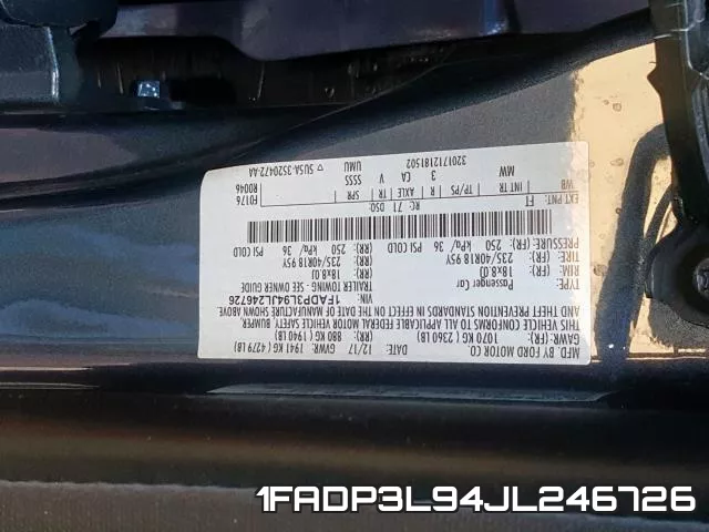 1FADP3L94JL246726 фото 2