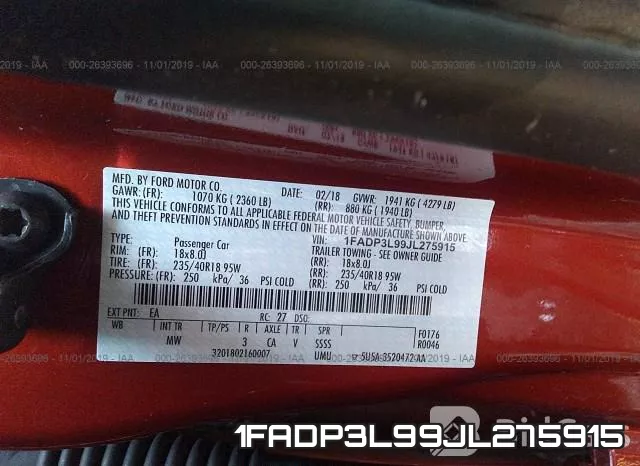 1FADP3L99JL275915 фото 10