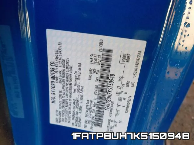 1FATP8UH7K5150948 фото 2