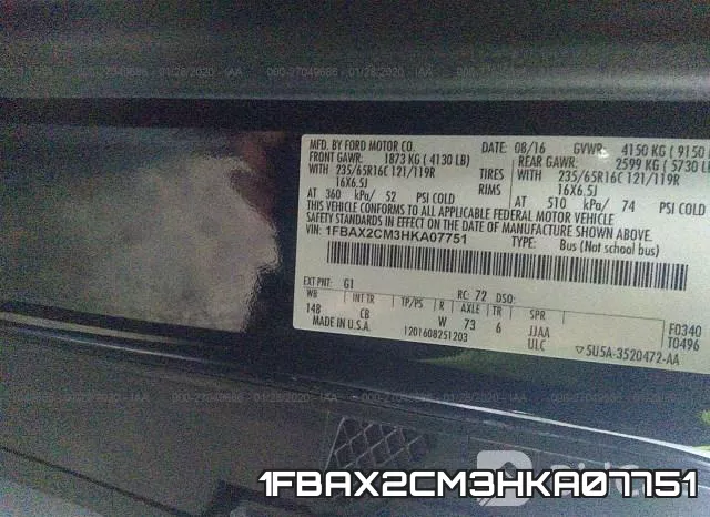 1FBAX2CM3HKA07751 фото 10