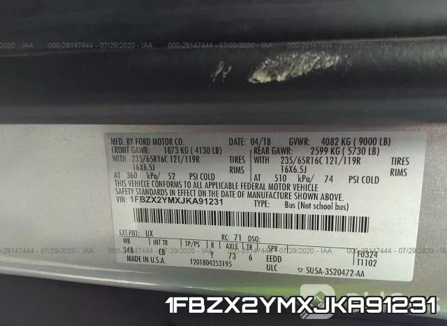 1FBZX2YMXJKA91231 фото 10