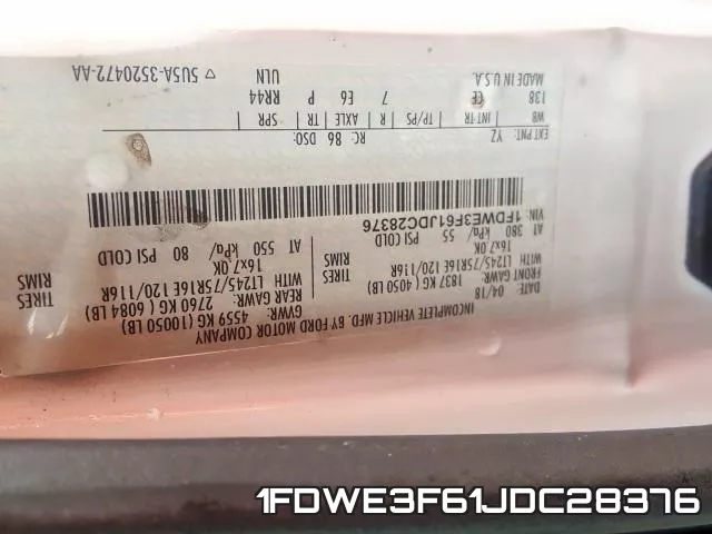 1FDWE3F61JDC28376 фото 2