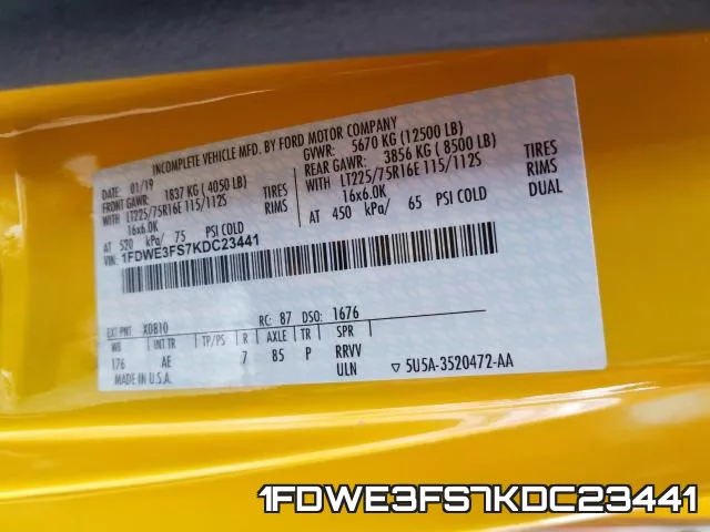 1FDWE3FS7KDC23441 фото 2