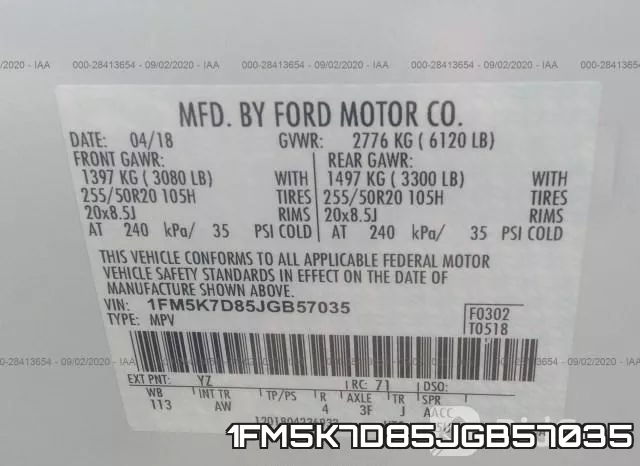 1FM5K7D85JGB57035 фото 10