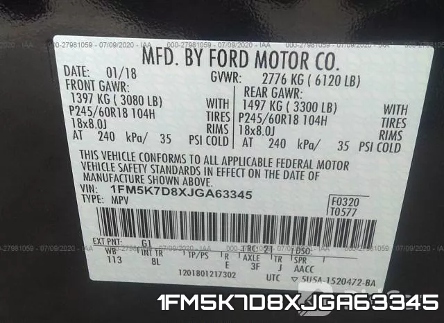 1FM5K7D8XJGA63345 фото 10