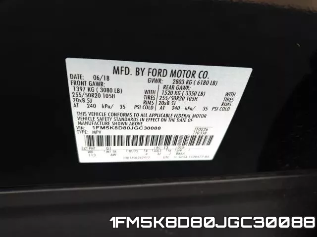 1FM5K8D80JGC30088 фото 2