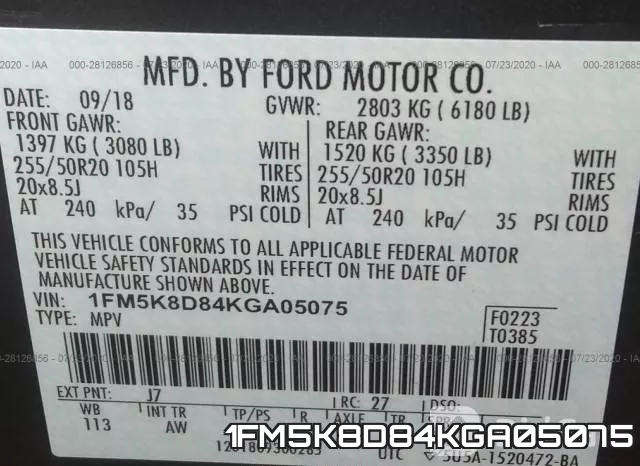 1FM5K8D84KGA05075 фото 10