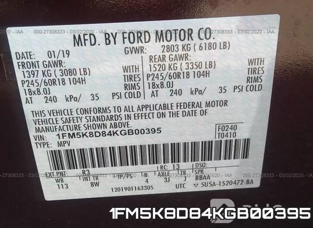 1FM5K8D84KGB00395 фото 10