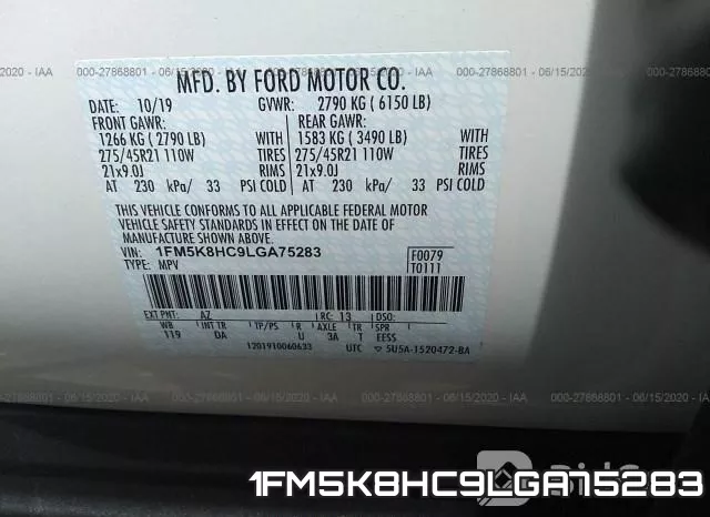 1FM5K8HC9LGA75283 фото 10