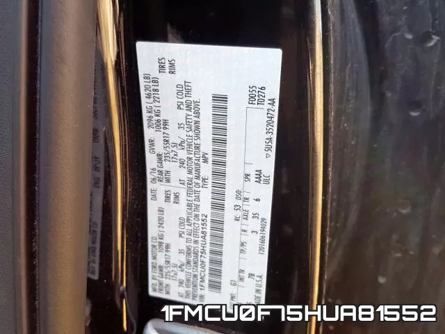 1FMCU0F75HUA81552 фото 2