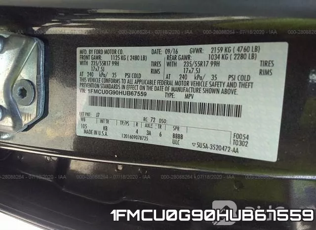 1FMCU0G90HUB67559 фото 10