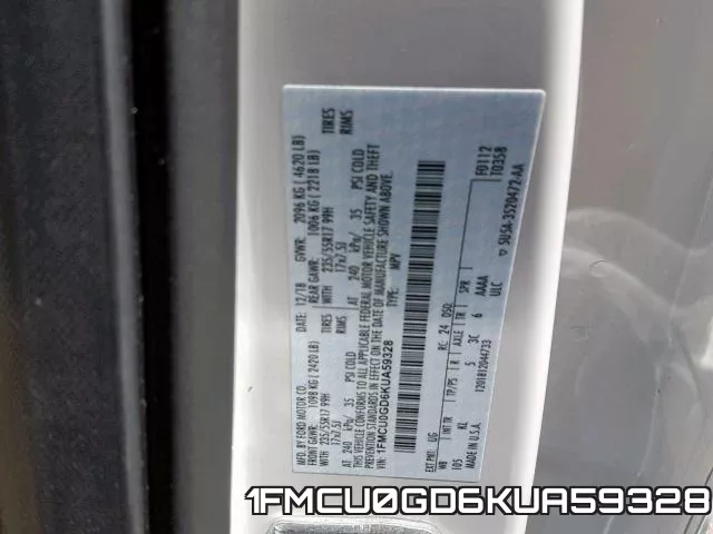 1FMCU0GD6KUA59328 фото 2