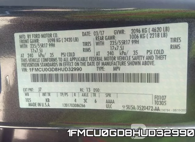 1FMCU0GD8HUD32990 фото 10