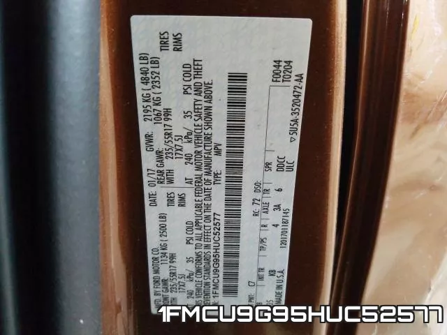 1FMCU9G95HUC52577 фото 2