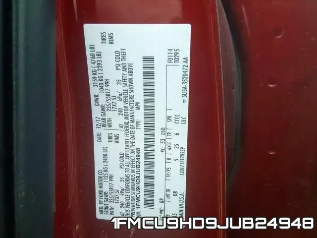 1FMCU9HD9JUB24948 фото 2