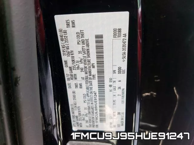 1FMCU9J95HUE91247 фото 2