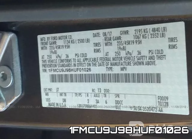 1FMCU9J98HUF01026 фото 10