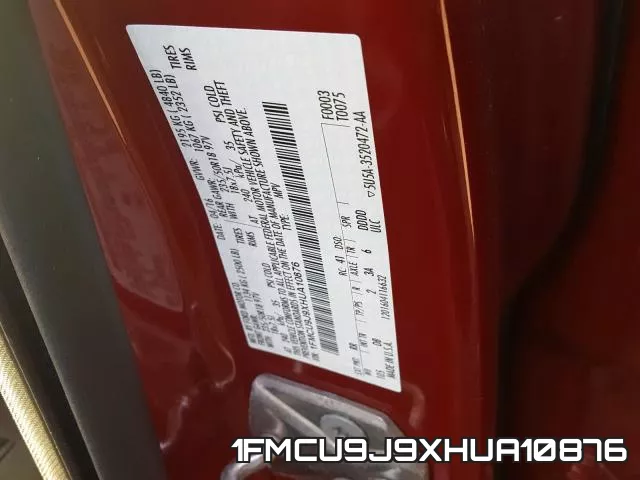 1FMCU9J9XHUA10876 фото 2