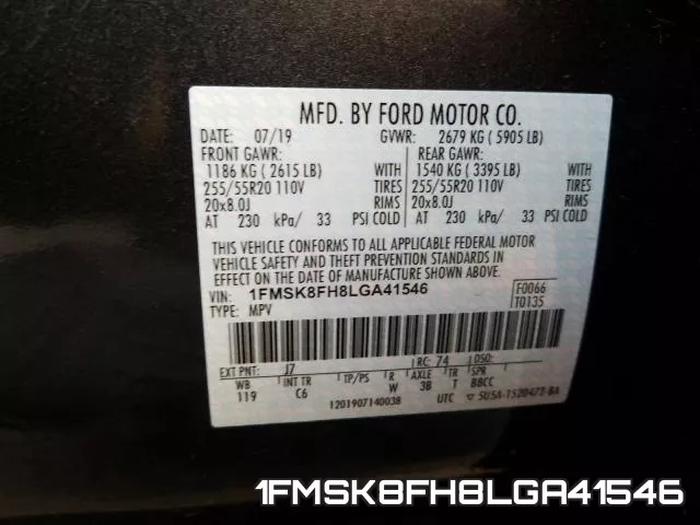 1FMSK8FH8LGA41546 фото 2